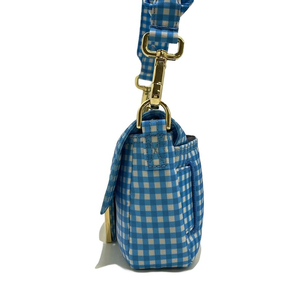 Fendi Shoulder Bag 2way Checked Pattern Nylon Blu… - image 4